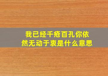 我已经千疮百孔你依然无动于衷是什么意思