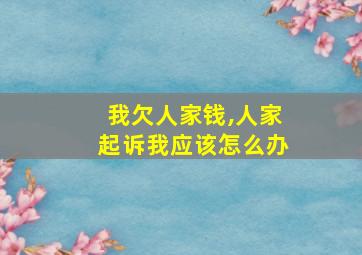 我欠人家钱,人家起诉我应该怎么办