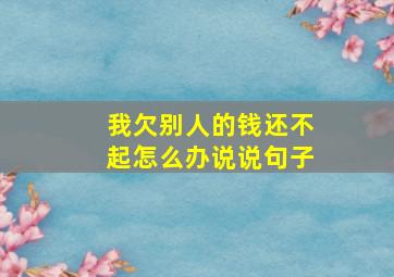 我欠别人的钱还不起怎么办说说句子