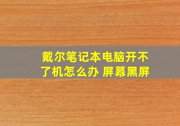 戴尔笔记本电脑开不了机怎么办 屏幕黑屏