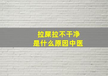 拉屎拉不干净是什么原因中医