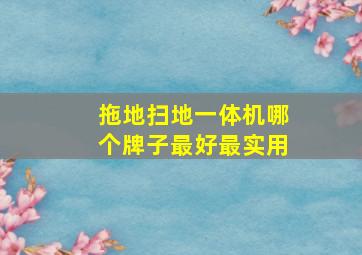 拖地扫地一体机哪个牌子最好最实用