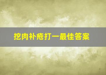 挖肉补疮打一最佳答案