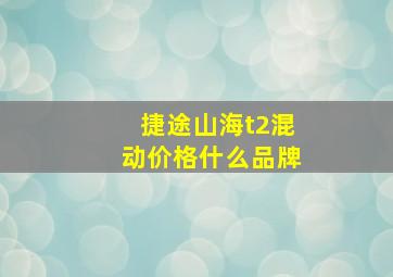 捷途山海t2混动价格什么品牌