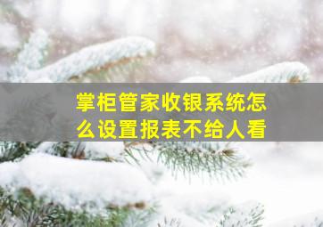 掌柜管家收银系统怎么设置报表不给人看