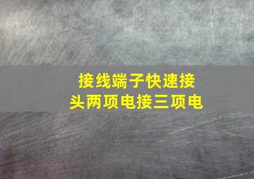 接线端子快速接头两项电接三项电