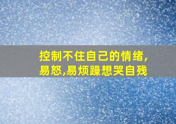 控制不住自己的情绪,易怒,易烦躁想哭自残