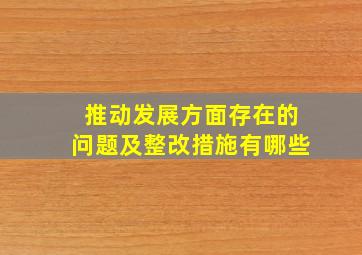 推动发展方面存在的问题及整改措施有哪些