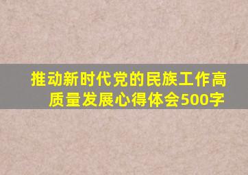 推动新时代党的民族工作高质量发展心得体会500字