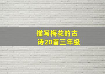 描写梅花的古诗20首三年级