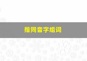 揩同音字组词