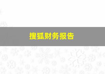 搜狐财务报告