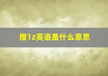 搜1z英语是什么意思