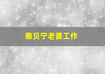 撒贝宁老婆工作