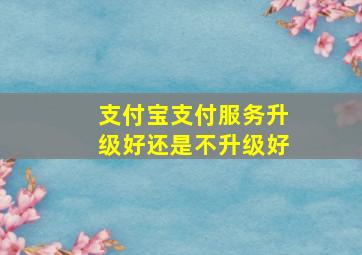 支付宝支付服务升级好还是不升级好