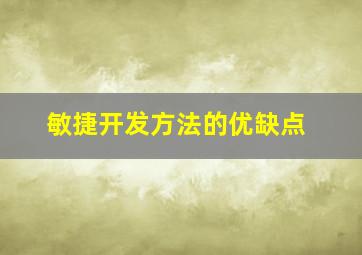 敏捷开发方法的优缺点