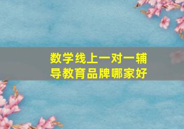 数学线上一对一辅导教育品牌哪家好