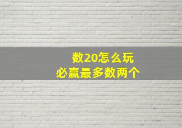 数20怎么玩必赢最多数两个