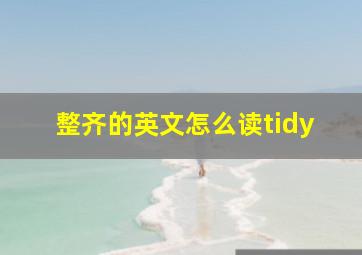 整齐的英文怎么读tidy