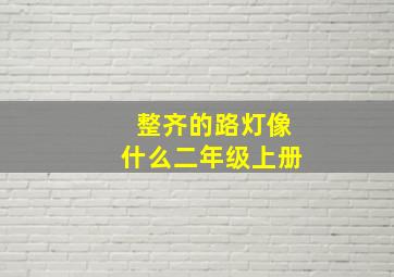 整齐的路灯像什么二年级上册