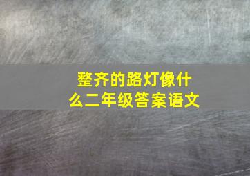 整齐的路灯像什么二年级答案语文