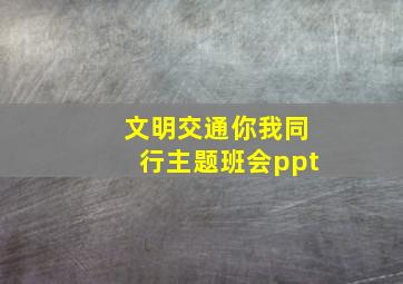 文明交通你我同行主题班会ppt