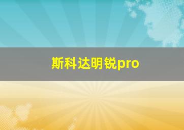 斯科达明锐pro