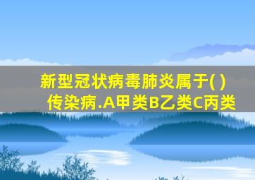 新型冠状病毒肺炎属于( )传染病.A甲类B乙类C丙类