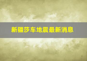 新疆莎车地震最新消息