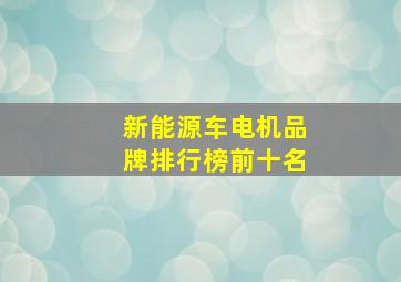 新能源车电机品牌排行榜前十名