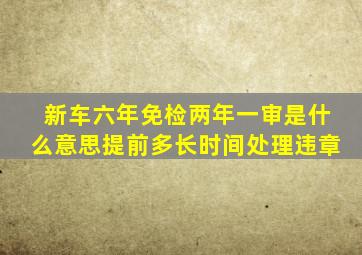 新车六年免检两年一审是什么意思提前多长时间处理违章