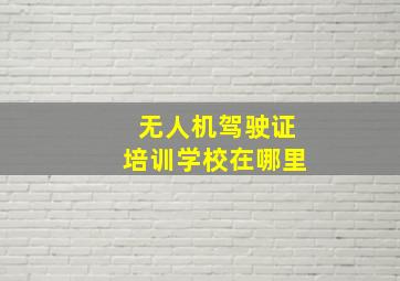 无人机驾驶证培训学校在哪里