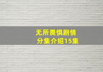 无所畏惧剧情分集介绍15集