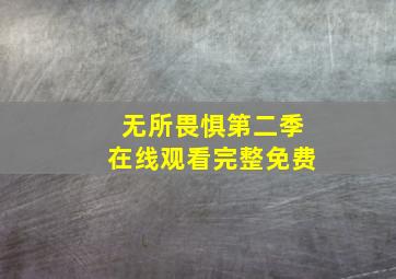 无所畏惧第二季在线观看完整免费