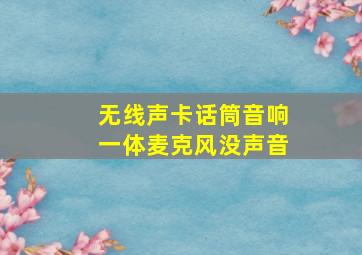 无线声卡话筒音响一体麦克风没声音