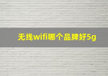 无线wifi哪个品牌好5g