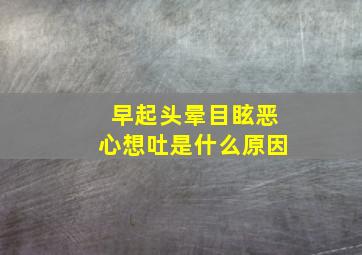 早起头晕目眩恶心想吐是什么原因