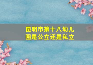 昆明市第十八幼儿园是公立还是私立