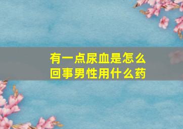 有一点尿血是怎么回事男性用什么药