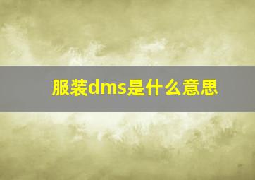 服装dms是什么意思