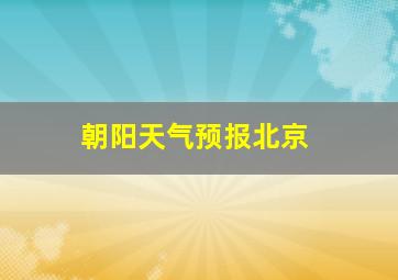 朝阳天气预报北京