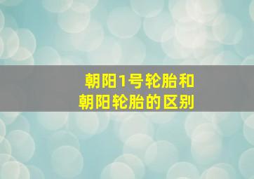 朝阳1号轮胎和朝阳轮胎的区别