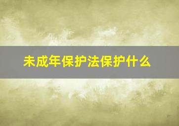 未成年保护法保护什么