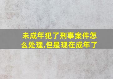 未成年犯了刑事案件怎么处理,但是现在成年了