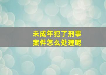 未成年犯了刑事案件怎么处理呢