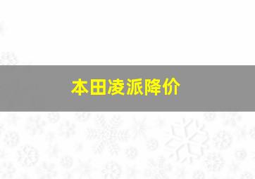 本田凌派降价