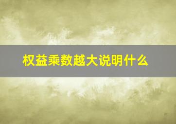 权益乘数越大说明什么