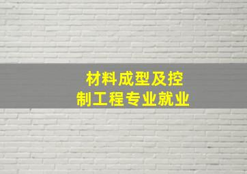 材料成型及控制工程专业就业