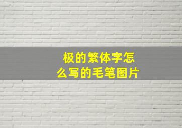 极的繁体字怎么写的毛笔图片