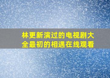 林更新演过的电视剧大全最初的相遇在线观看